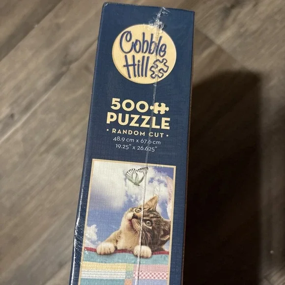 Cobble Hill 500 Piece Puzzle Quilted Kittens With Poster NIB Sealed Cottagecore - Picture 3 of 4